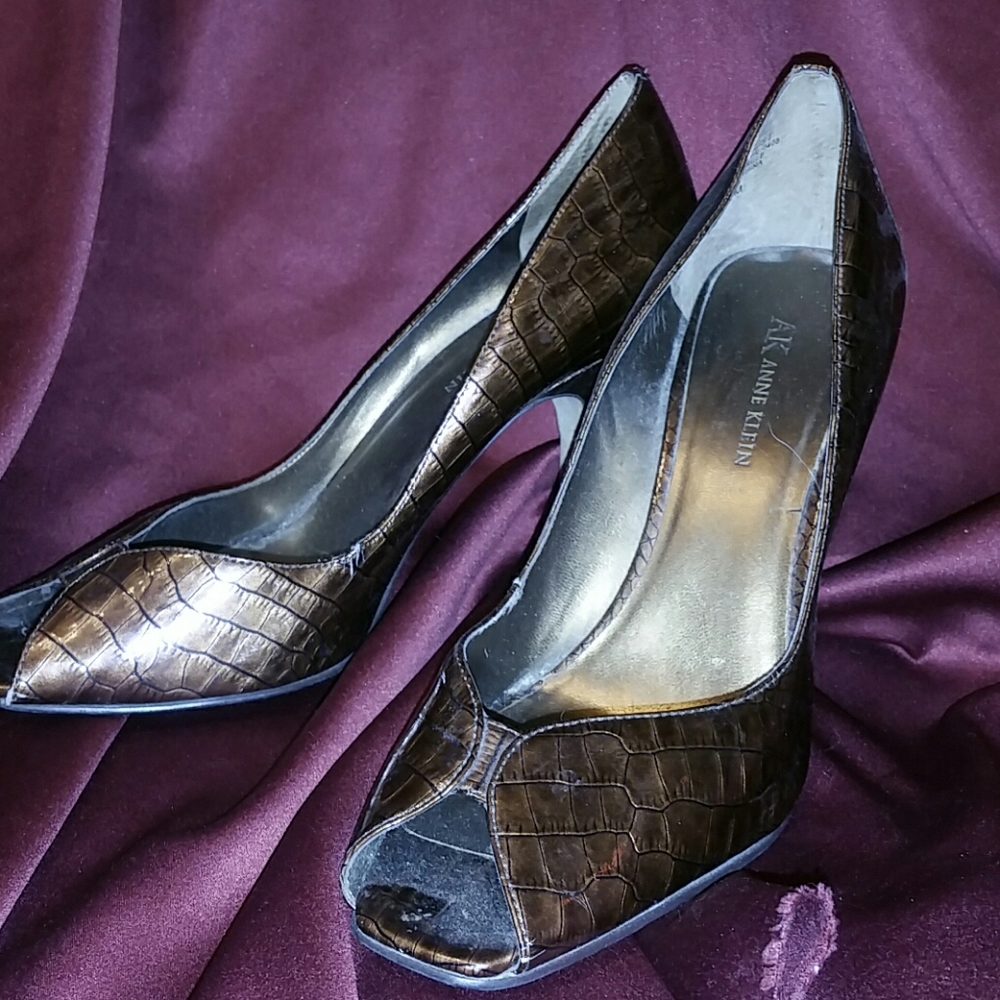 Anne Klein open toe pumps
